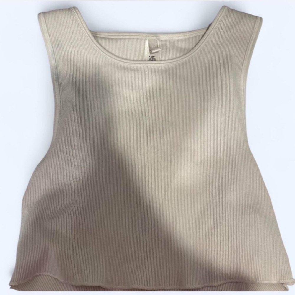 SKIMS Cream Soft Ribbed Crop Tank